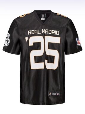 Real Madrid x NFL Black Jersey XLarge No. 25 Sport Enthusiasts Collectible NWT